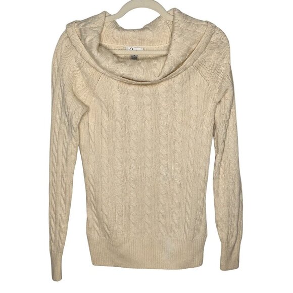 Lilly Pulitzer Angora Cashmere Wool Blend Cable Knit Cowl Neck Sweater Womens M - Picture 1 of 8